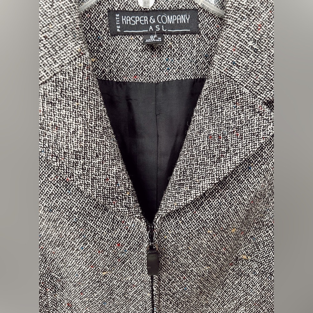 Jasper and Company ASL Petite Heathered Gray Wool Blazer, size 8P - Picture 7 of 8